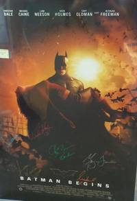 image of FULL SIZE MOVIE POSTER 'BATMAN BEGINS', *SIGNED* BY CAST (ORIGNAL POSTER)