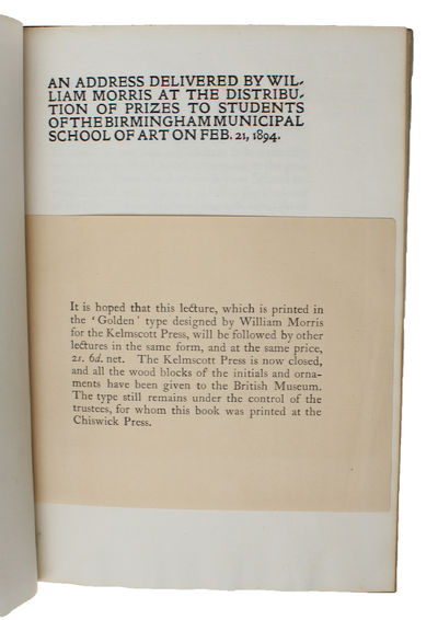 An Address delivered by William Morris at the…