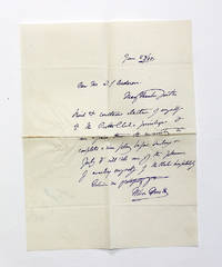 An Original Letter Handwritten and Signed by Actor/Playwright Wilson Barrett