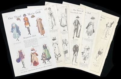 Our Movie Doll" 1916-1917 Uncut Paper Doll Sheets from "The Ladies' World