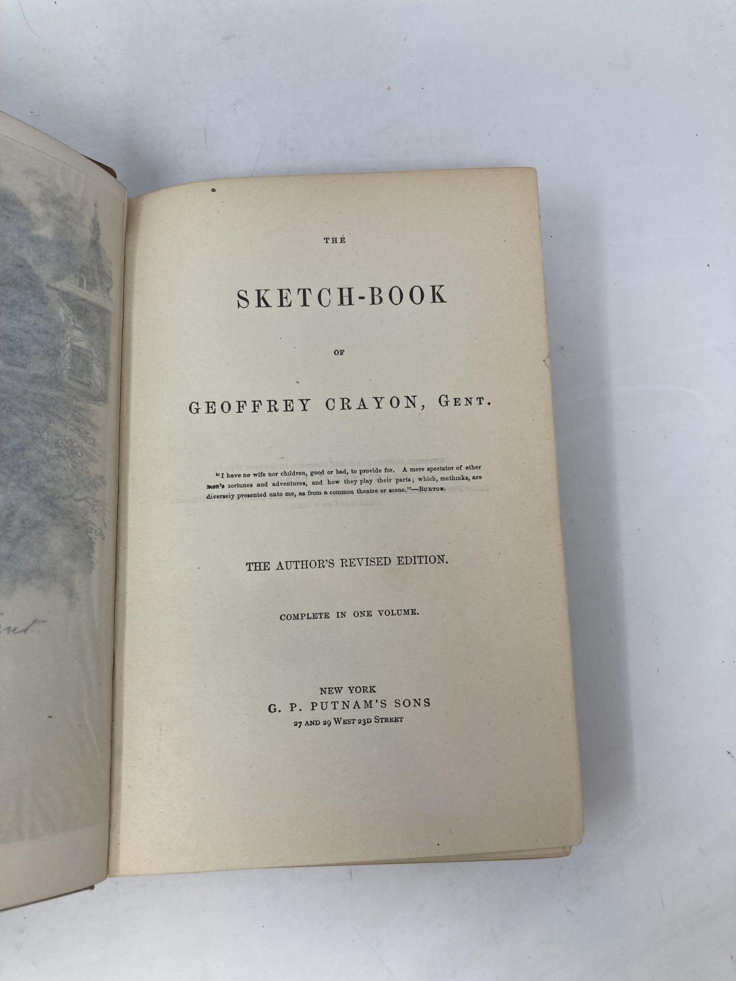 The SketchBook of Geoffrey Crayon by Washington Irving First Edition