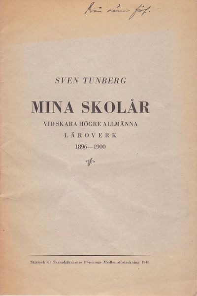Mina skolår vid Skara högre allmänna läroverk…
