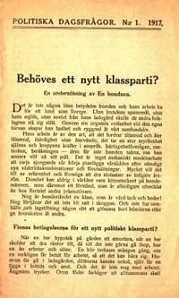 Behöves ett nytt klassparti? En undersökning av…