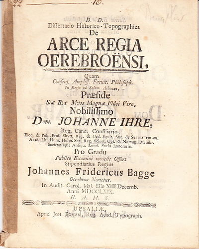 Dissertatio historico-topographica de arce regia…