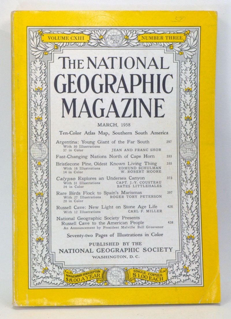 National Geographic MAP Southern S America March 1958