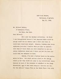 Typed letter signed (Scott in pencil), to Gilbert Seldes in New York.