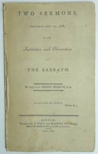 cover of TWO SERMONS DELIVERED APRIL 27, 1788, ON THE INSTITUTION AND OBSERVATION OF THE SABBATH