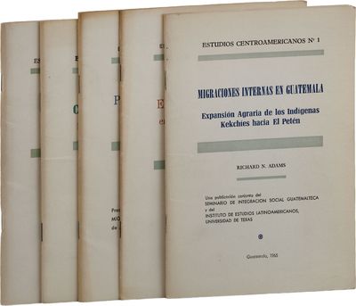 Estudios Centroamericanos: nos. 1-5; Migraciones Internas en Guatemala Expansion Agraria de los Indigenas Kekchies Hacia el Peten; El Protestantismo en dos Barrios Marginales de Guatemala; Principales Patrones de Migracion Interna en Guatemala, 1964; Cakchiquel-Tzutujil Estudio Sobre su Unidad Linguistica; Relaciones de Poder en un Barrio Marginal de Centroamerica