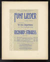[Op. 47]. Fünf lieder (Ludwig Uhland) componirt für eine Singstimme mit Klavierbegleitung. [Piano-vocal scores, complete]