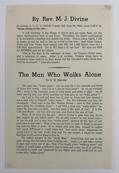 By Rev. M.J. Divine, Riverhead, L.I., N.Y., Suffolk County Jail, June 20, 1932, about 2:50 P.M. "While Sitting in My Cell-- [caption title]