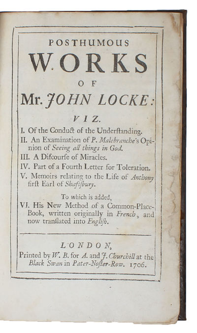Posthumous Works. Viz. I. Of the Conduct of…