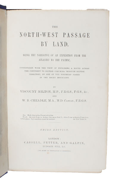The North-West Passage by Land. being the…