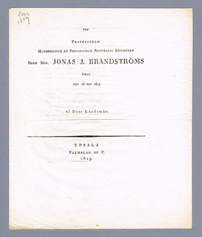 Vid professoren mathematum et philosophiae…