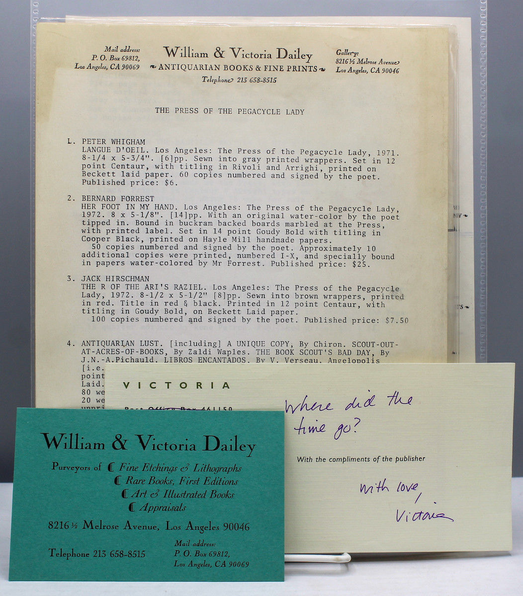 Ephemera relating to the Press of the Pegacycle La