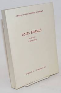 image of Louis Adamic; simpozij; symposium, Ljubljana, 16.--18. September 1981