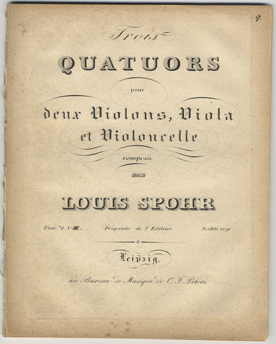 [Op. 74, no. 3]. Trois Quatuors pour deux Violons, Viola et Violoncelle... Oeuv. 74 No. I[II.] Pr. 1 Rthl. 20 gr