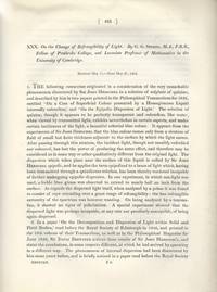 On the Change of Refrangibility of Light (Philosophical Transactions of the Royal Society of...