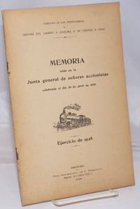 Memoria leida en la Junta general de senores accionistas celebrada el dia 30 de abril de 1929. Ejercicio de 1928