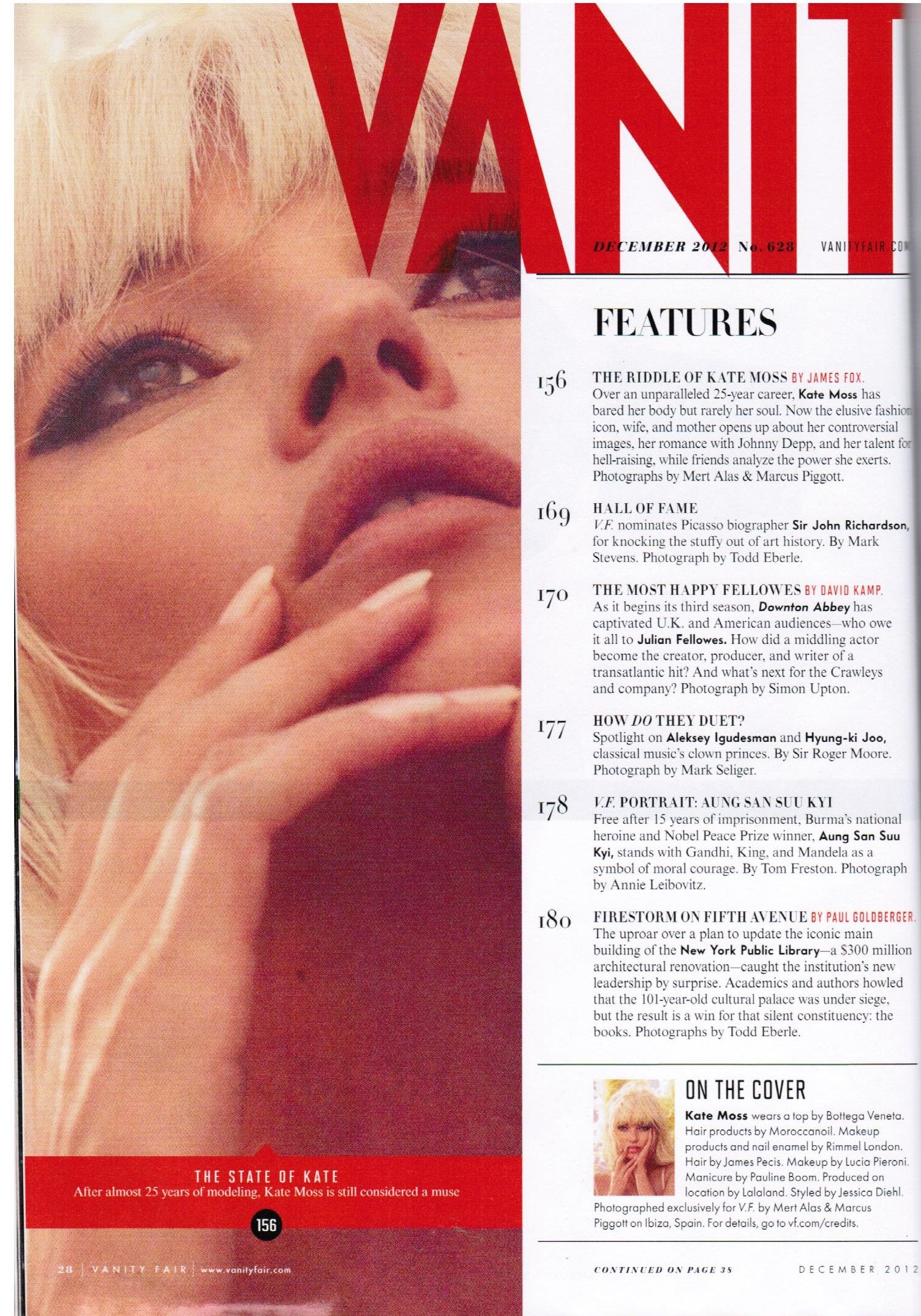 VanityFair 　december 2012 Kate Moss Kate Moss by Mert & Marcus for Vanity Fair December 2012
