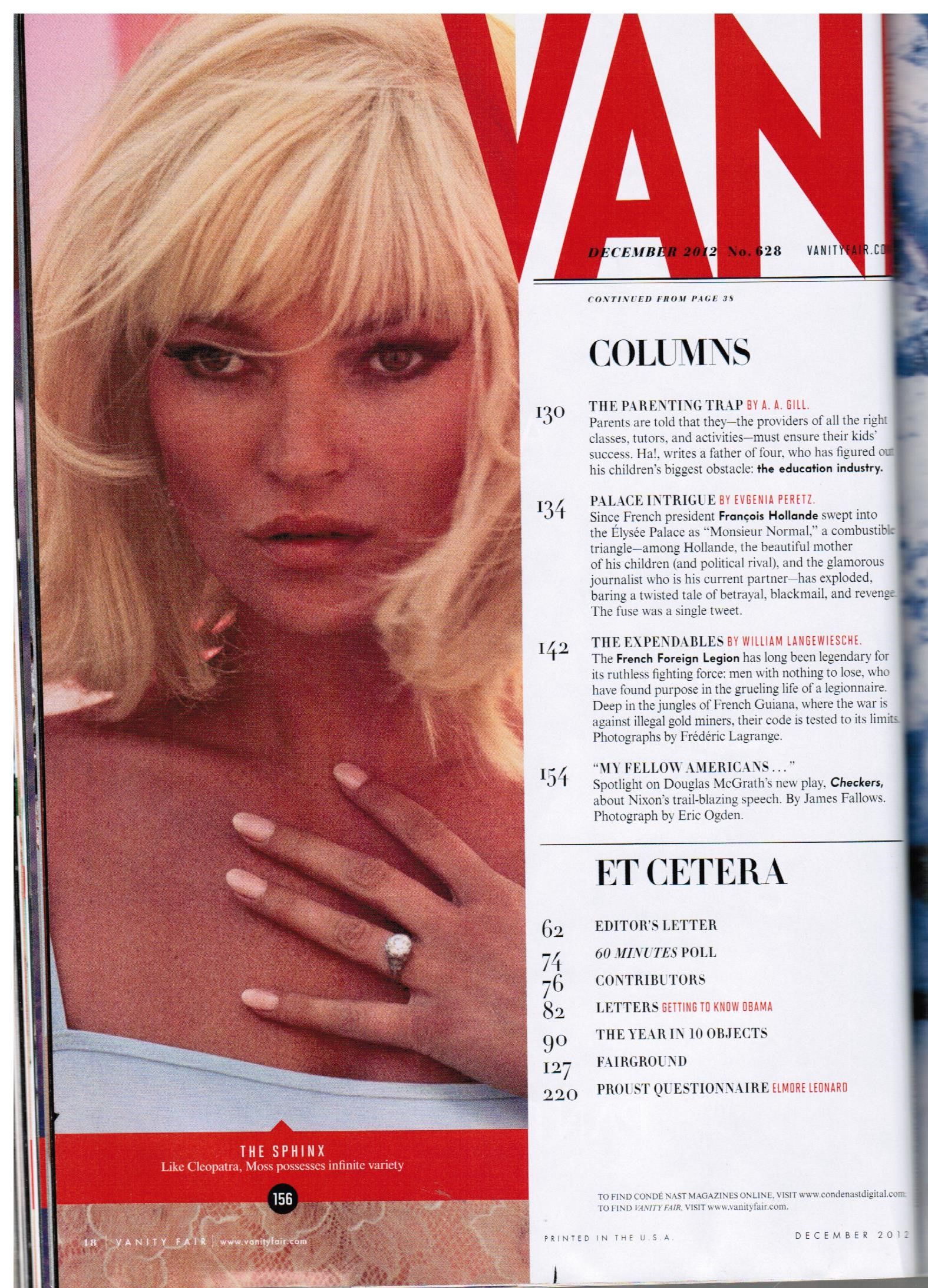 VanityFair 　december 2012 Kate Moss Kate Moss by Mert & Marcus for Vanity Fair December 2012