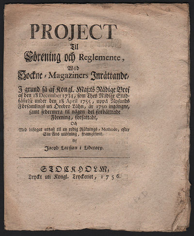 Project til förening och reglemente, wid…