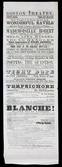 Broadside for the Boston Theatre, December 1856. Great Triumph of the Grand Spectacle by the...