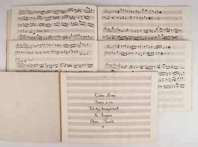 Sonate a tre Del Sig: Arcangelo Corelli da Fusignano Opera Seconda [Op. 2]. [Copyist manuscript set of parts for 12 sonatas]. 18th century. Of Italian provenance