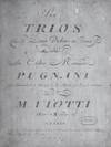 Six Trios a Deux Violons et Basse Dedié au Celébre Monsieur Pugnani Sur Intendent de la Musique de Sa Majeste le Roy de Sardaigne ... Œuvre 2 ... Prix 9₶. [Set of parts]