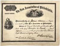 Engraved Law Association of Philadelphia Member Certificate