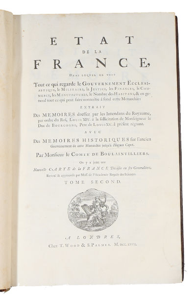 Etat de la France dans lequel on voit tout ce qui regarde le gouvernement ecclésiastique, le militaire, la justice, les finances, le commerce, les manufactures, le nombre des habitans, & en général tout ce qui peut faire connoître à fond cette monarch... (photo 4)