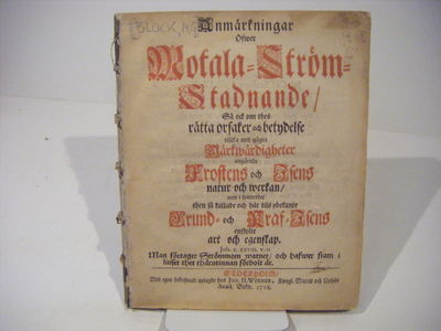Anmärkningar öfwer Motala-Ström-stadnande, så ock…