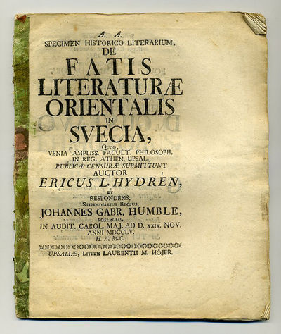 De fatis literaturæ orientalis in Svecia. A.a.