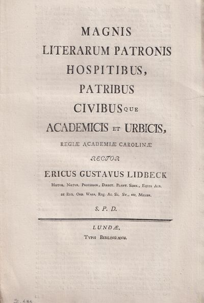 Magnis literarum patronis hospitibus, patribus…