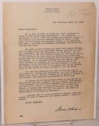 image of Letter to Fellow Democrats; San Francisco, April 21, 1928