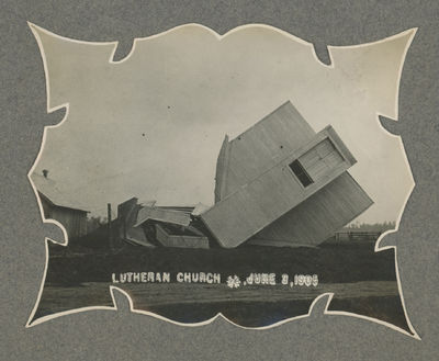 Ornately Prepared Album of Photographs Showing the Aftermath of a Storm in Curtiss, Wisconsin, 1905
