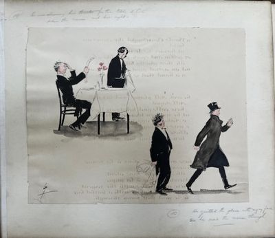 Bound volume of 21 signed, pen & ink drawings