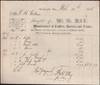 1858 Receipt from W. H. May, Manufacturer of Saddles, Harness and Trunks, And Wholesale and Retail Dealer in all kinds of Saddlery Ware. Young's Buildings