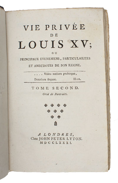 Vie Privée De Louis XV. 4 vols.  - [KING LOUIS XV] (photo 3)