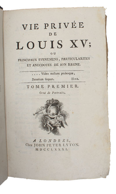Vie Privée De Louis XV. 4 vols.  - [KING LOUIS XV] (photo 5)