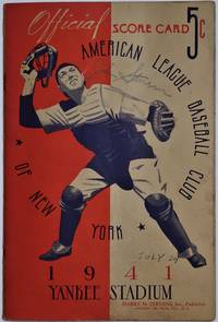 image of Official Score Card American League Baseball Club of New York 1941 Yankee Stadium
