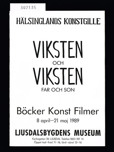 Viksten och Viksten, far och son. Böcker, konst,…