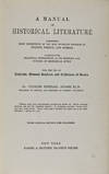 A Manual of Historical Literature