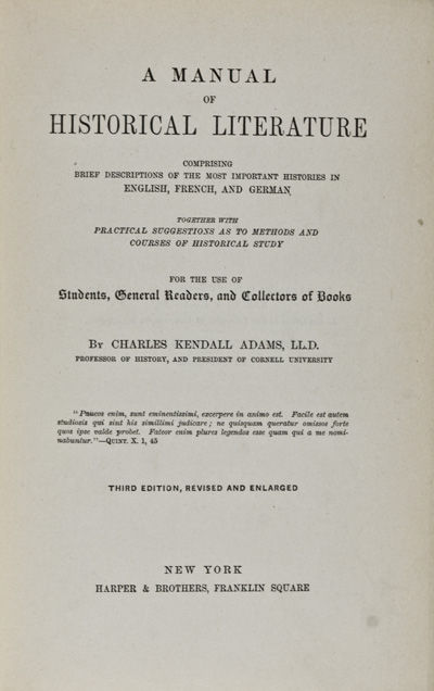 A Manual of Historical Literature