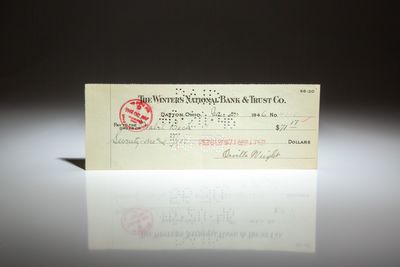 Orville Wright Signed Check