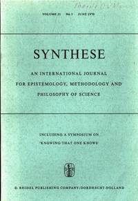 Synthese. Volume 21. Nos 2. June 1970. An…