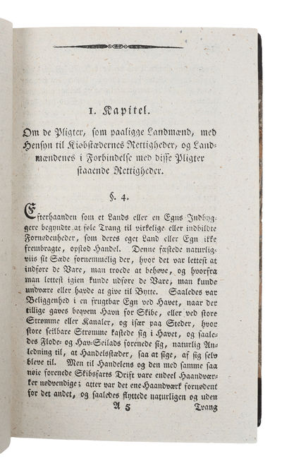 Forsøg til en systematisk Haandbog over den danske Landvæsensret eller de Deel af den danske Lovkyndighed, som egentlig og nærmest angaaer Landboerne og Landbruget i Danmark. 2 vols. (photo 3)