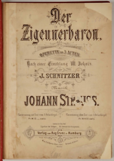 Der Zigeunerbaron. [Piano solo]