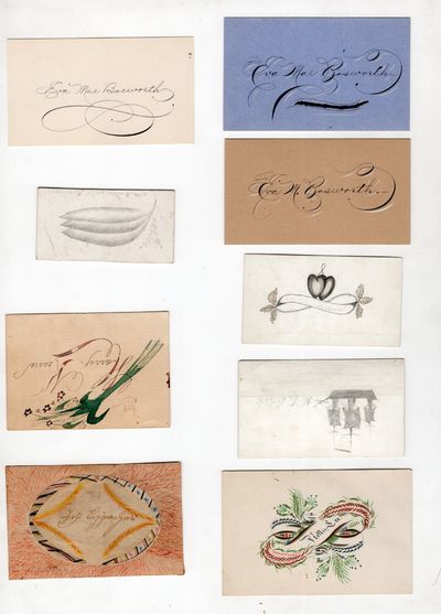 Eight (8) Hand-lettered Calling Cards/Friendship Tokens
