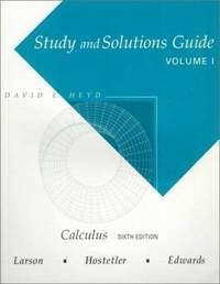 Study and Solutions Guide for Calculus Volume I: Larson/Hostetler/Edwards