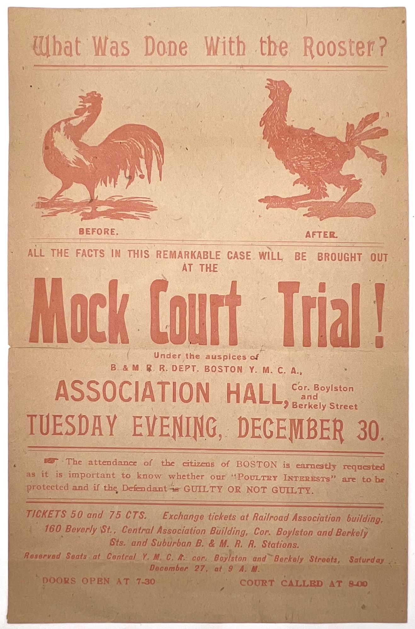 What Was Done With the Rooster?" -- Printed Flyer